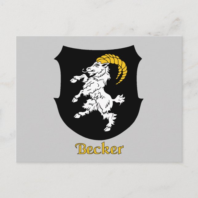 Postkort för Becker Family Shield Vykort (Framsida)