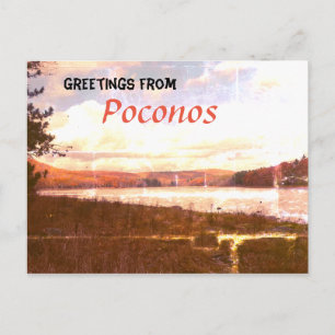Postkort för bergsområden Sjö - Pocono Mountains Vykort