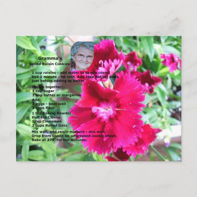 Postkort för boiled Raisin Cookie Recipe Vykort (Framsida)