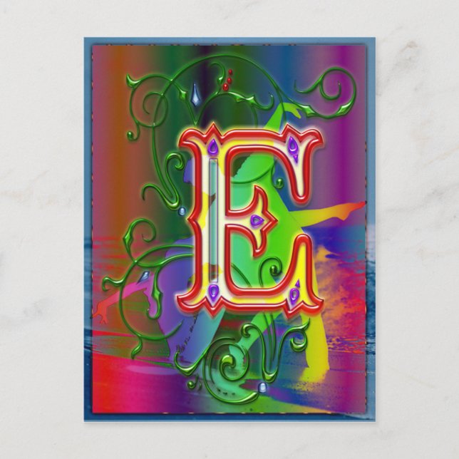 Postkort för Brev E Alphabet Dancers Vykort (Framsida)