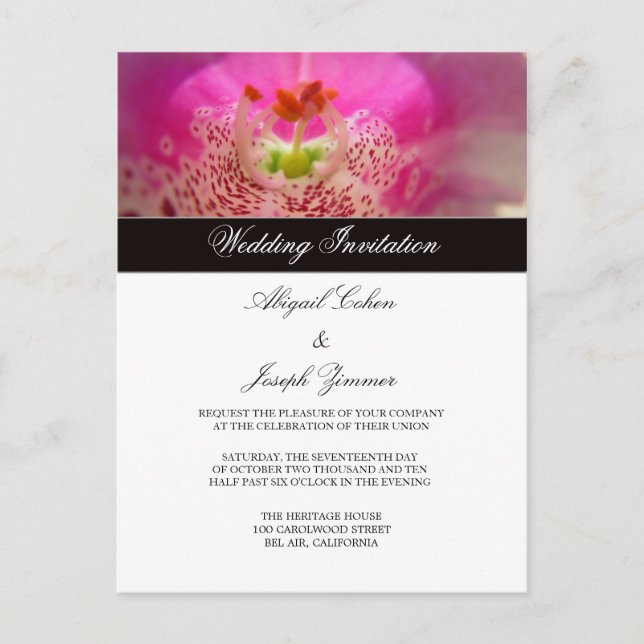 Postkort för bröllopsinbjudan inbjudan vykort (Framsida)