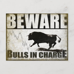Postkort för Bulls marknads investerare Vykort