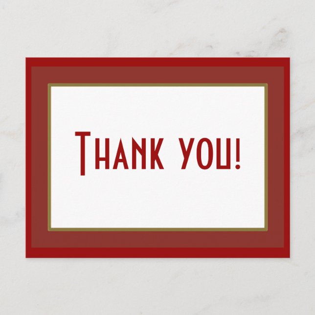 Postkort för Burgundy och Guld Gräns Vykort (Framsida)