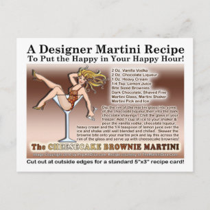 Postkort för Cheesecake Brownie Martini Recipe Vykort