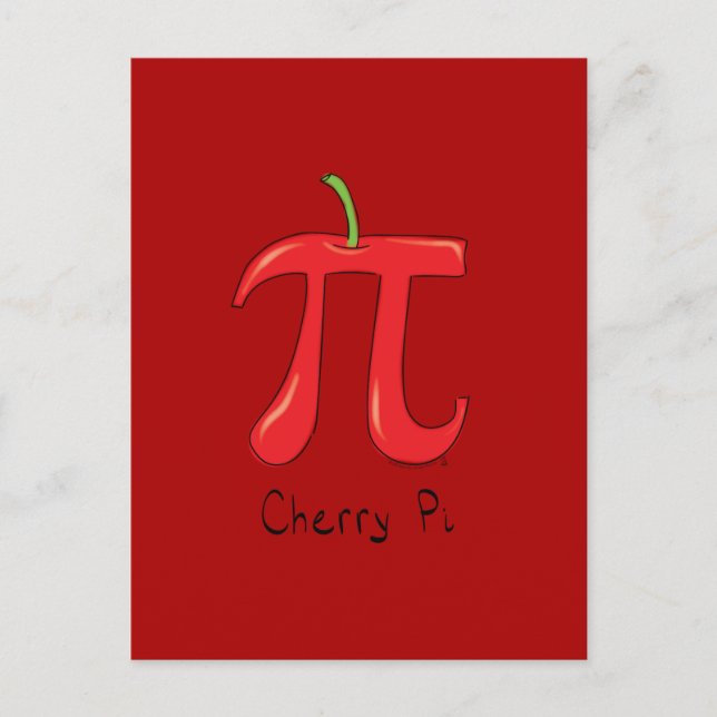 Postkort för Cherry Pi Cute Math Pi Day Vykort (Framsida)