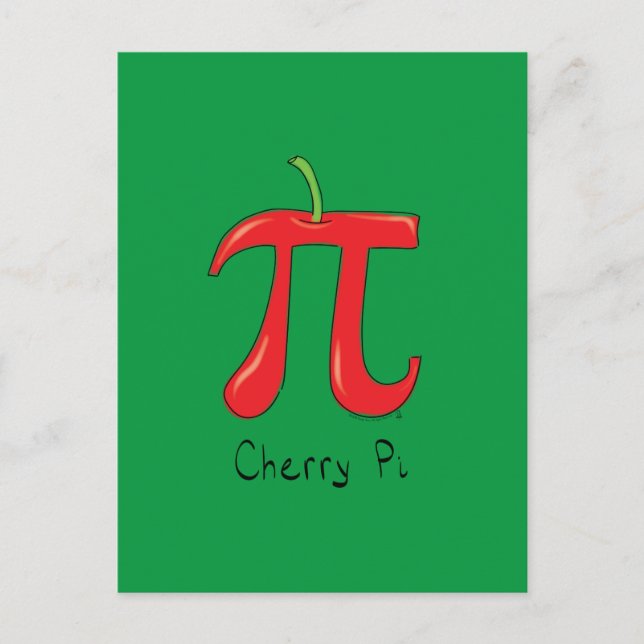 Postkort för Cherry Pi Cute Math Pi Day Vykort (Framsida)