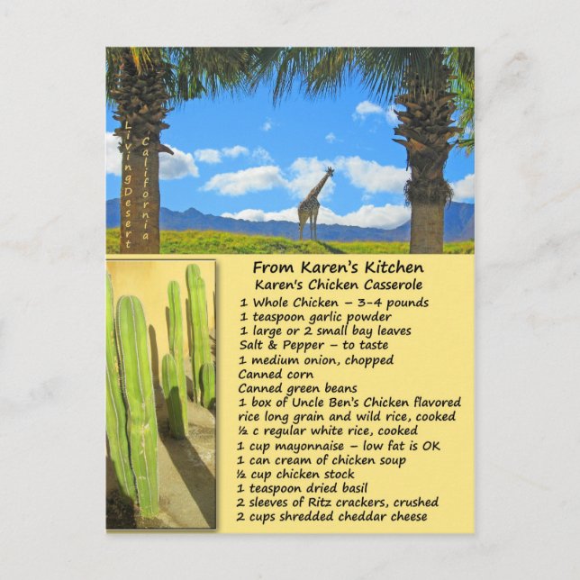 Postkort för chicken Casserole Recipe Vykort (Framsida)