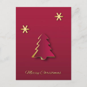 Postkort för Classy Elegant Red Julgran Guld Helg Vykort