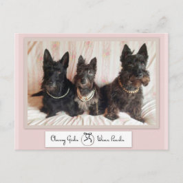 Postkort för Classy Girls Bära Pearls Postcard Vykort