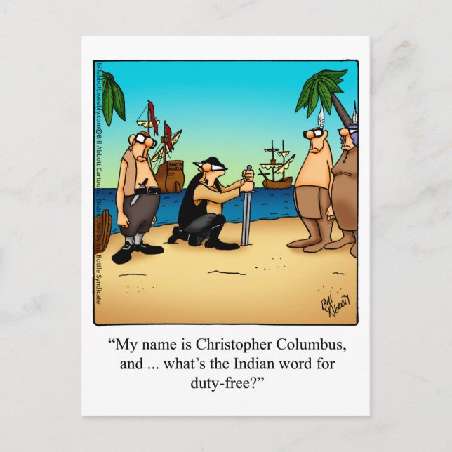 Postkort för Columbus Day Humor Vykort (Framsida)
