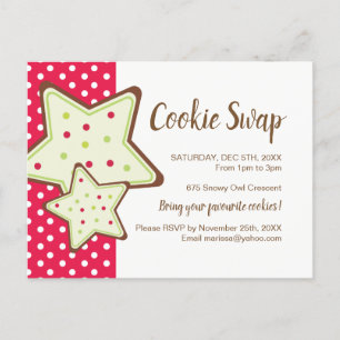 Postkort för Cookie Swap Party Inbjudan Vykort