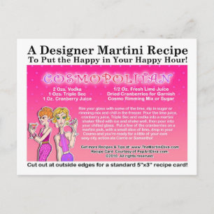 Postkort för Cosmopolitan Martini Recipe Vykort