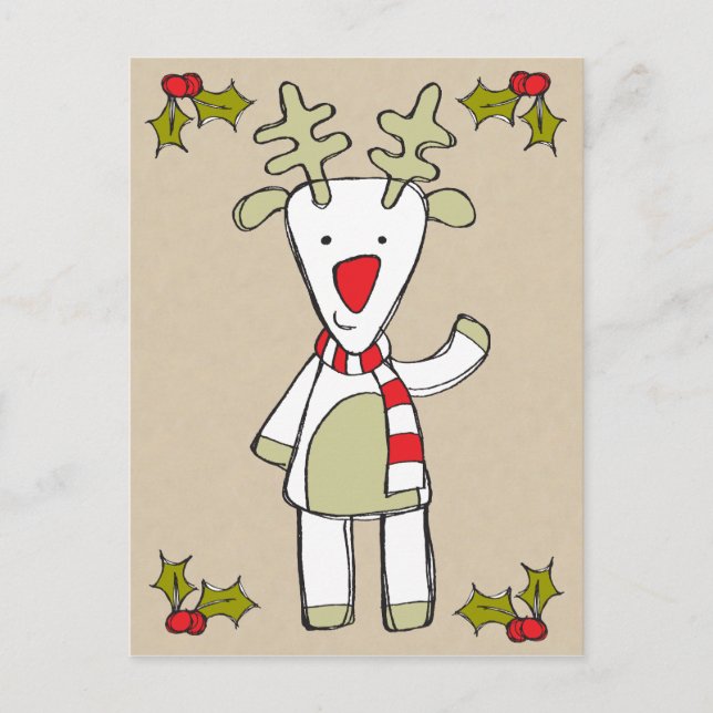 Postkort för Cute Reindeer Vykort (Framsida)