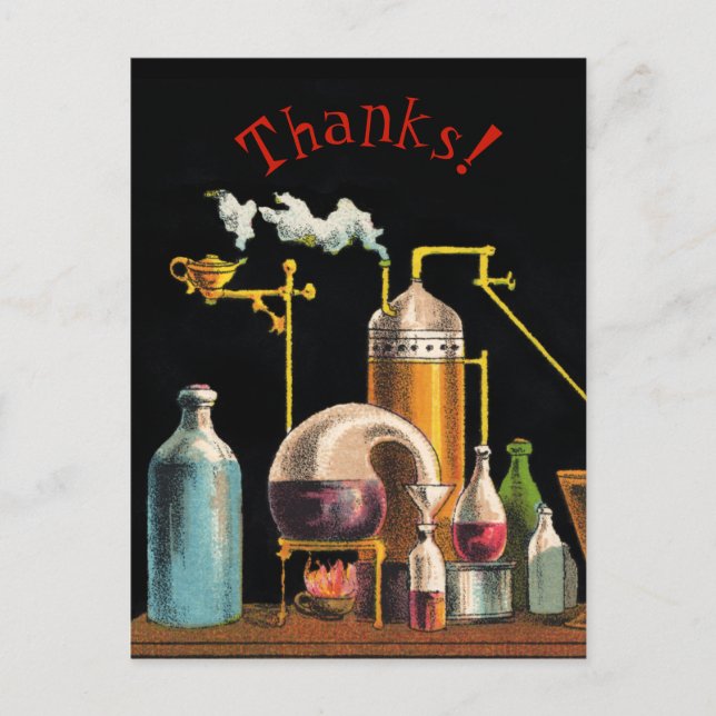 Postkort för den alkemistiska vetenskapsmannen vykort (Framsida)