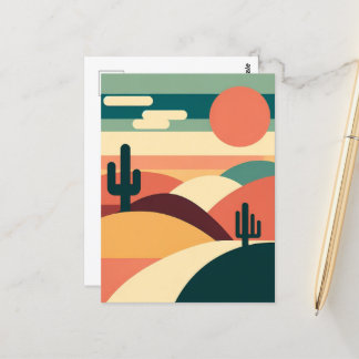 Postkort för Desert Dusk Abstrakt Vykort