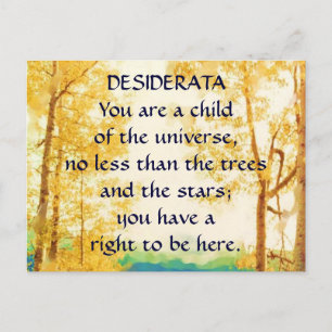 Postkort för DESIDERATA Fages Aspen Vykort