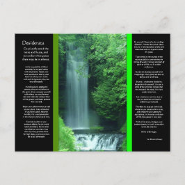 Postkort för DESIDERATA Waterfalls Vykort