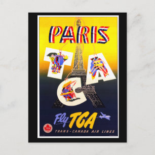 Postkort för destinationsParis-Lodrät Vykort