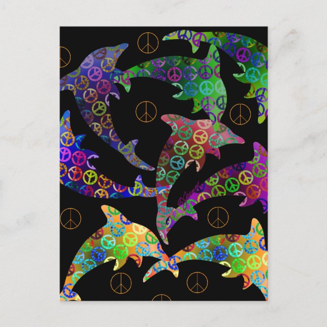 Postkort för Dolphin Peace Pod Vykort (Framsida)