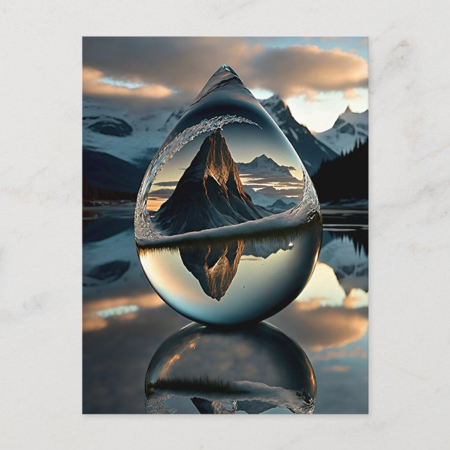 Postkort för droplet-avfall i Vatten, fryst Helg Vykort (Framsida)