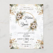 Postkort för elegant Classic Blommigt-bröllop