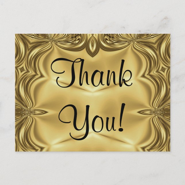 Postkort för elegant Guld Tack Vykort (Framsida)