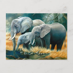 Postkort för Elephant Family Safari Vykort