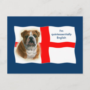 Postkort för engelska flagga och bulldog vykort