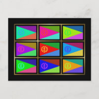 Postkort för Eritrea Multihue Flaggor