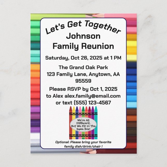 Postkort för familjeåterförening vykort (Framsida)