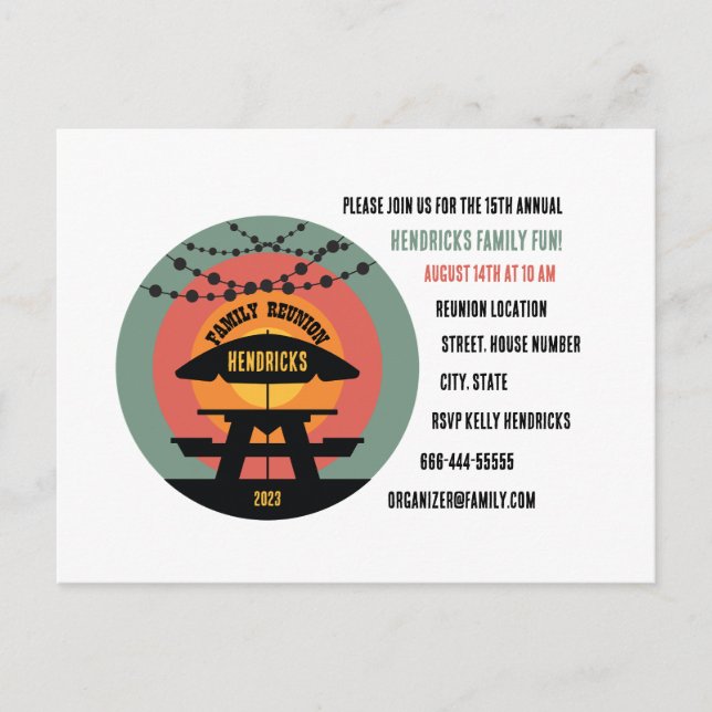 Postkort för familjeåterföreningsinbjudan vykort (Framsida)