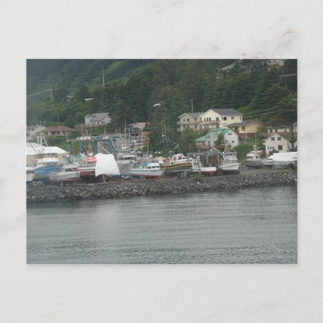 Postkort för fiskebåtar på Kodiak Island Vykort (Framsida)