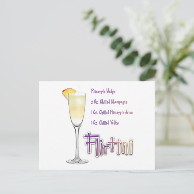 Postkort för Flirtini Pineapple Mimosa Cocktail Re Vykort (Stående Fram)