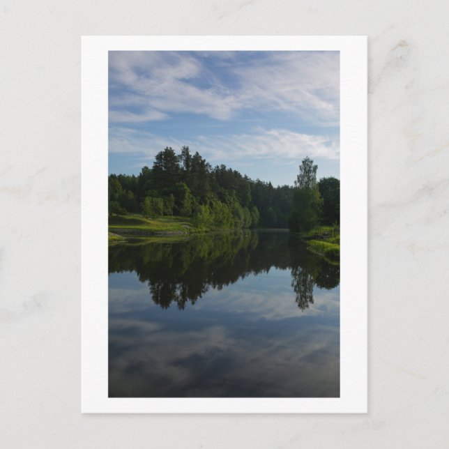Postkort för floden Canals Forest Belarus Vykort (Framsida)