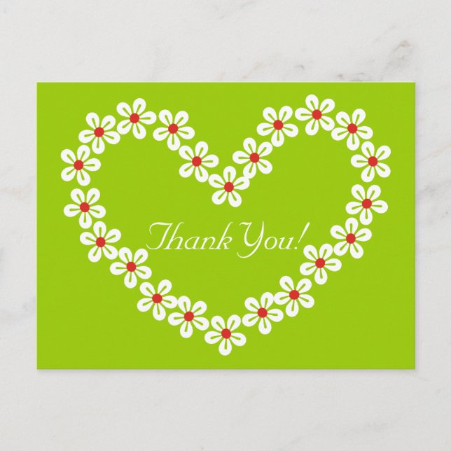 Postkort för Flower Heart-Tack Vykort (Framsida)