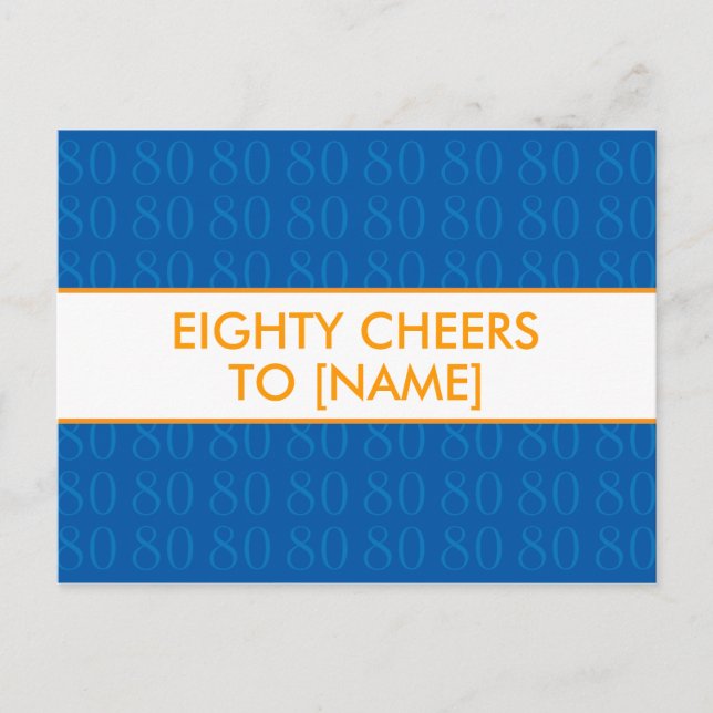Postkort för födelsedagar i lycklig 80 år - Cheers Vykort (Framsida)