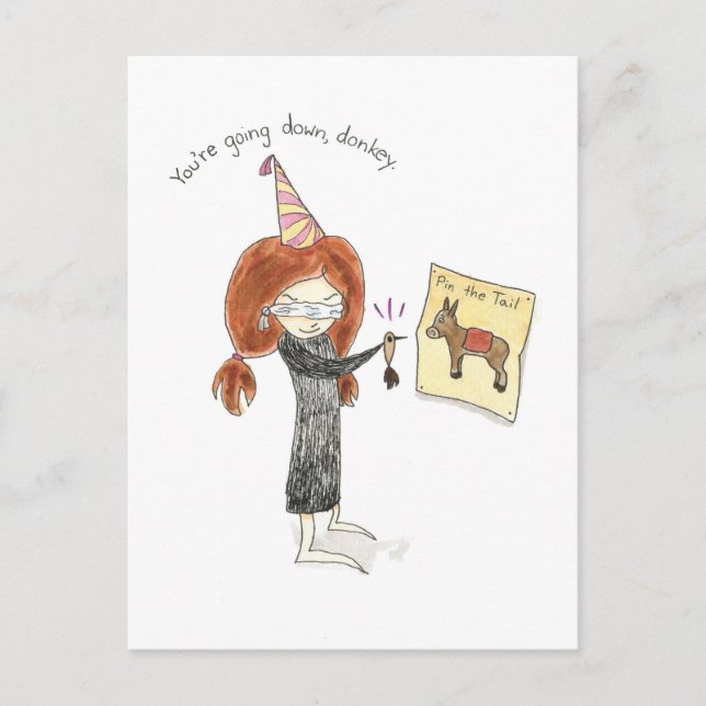 Postkort för födelsedagspenna Donkey Vykort (Framsida)