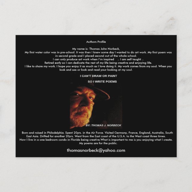 Postkort för författarprofil vykort (Framsida)
