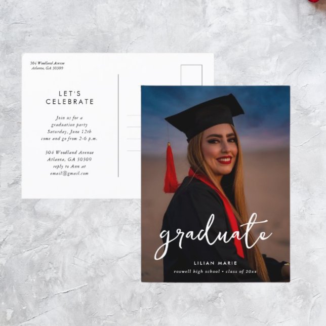 Postkort för fotoinbjudan till studenten inbjudan vykort (Skapare uppladdad)