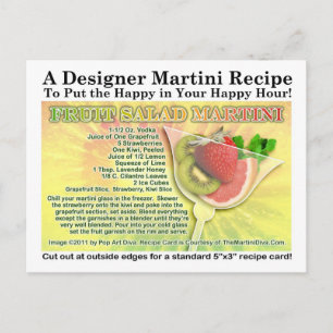 Postkort för Frukt Salad Vår Martini Recept Vykort