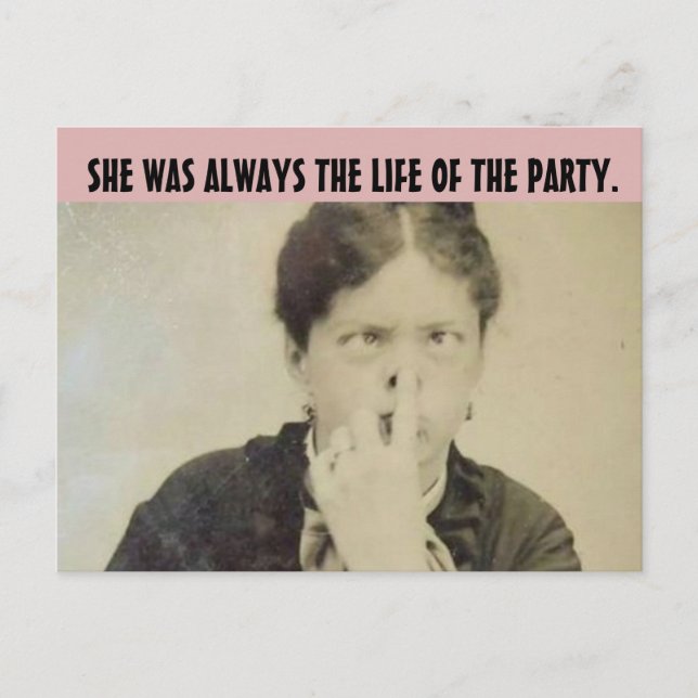 Postkort för FUNNY RETRO HOUSEWIFE 'FUNNY ANSIKTE' Vykort (Framsida)