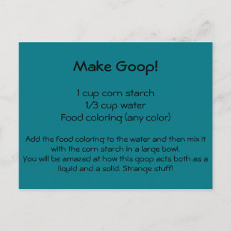 Postkort för Goop Recipe Vykort
