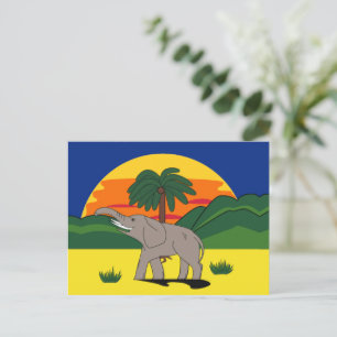 Postkort för guld Kusten Elephant och Handflatan T Vykort