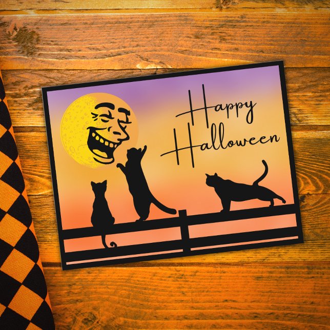Postkort för happy halloween och slaktat Måne Vykort (Skapare uppladdad)