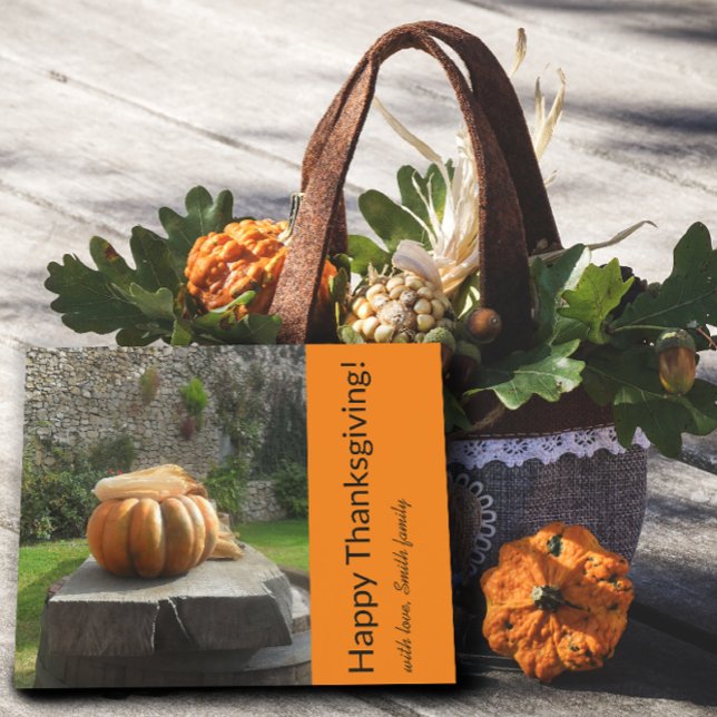 Postkort för happy thanksgiving-pumkin meddelande vykort (Skapare uppladdad)