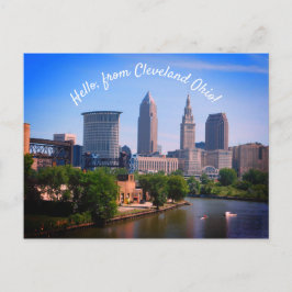 Postkort för hej Cleveland Scenia River Vykort