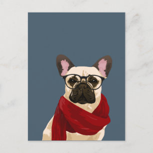 Postkort för Hipster Fransk Bulldog för Hundälskar Vykort