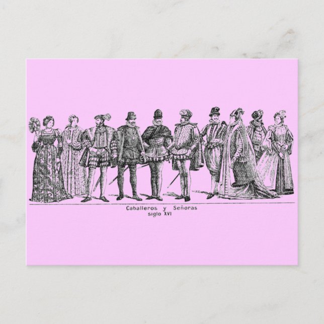 Postkort för historiska kostnader vykort (Framsida)