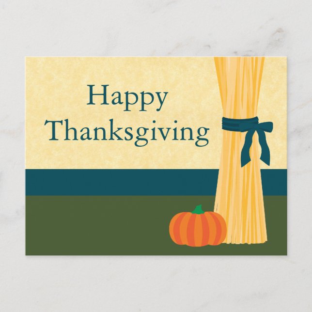 Postkort för höstskörd, Thanksgiving Helg Vykort (Framsida)