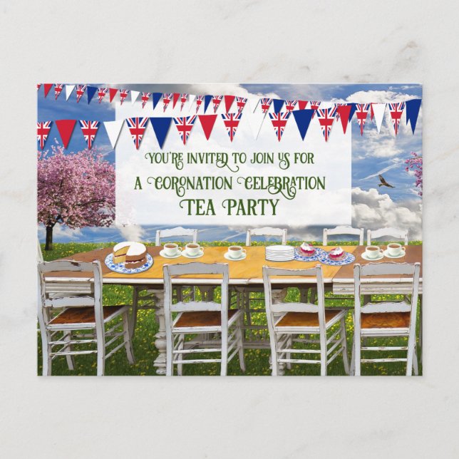Postkort för inbjudan till Coronation Firande-part (Framsida)